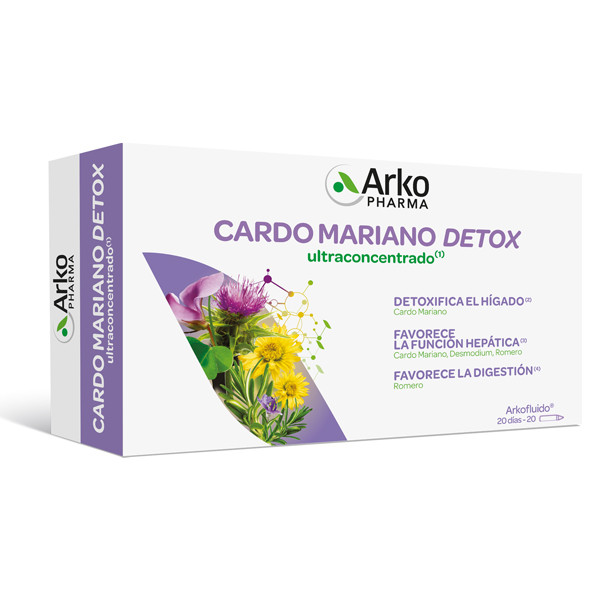 ARKOFLUIDO CARDO MARIANO DETOX 20 AMPOLLAS SAN PEDRO ALCANTARA